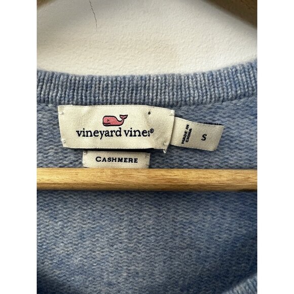 VINEYARD VINES Sweater Size Small Light Blue Soft V-Neck Cashmere Women’s - Picture 4 of 9